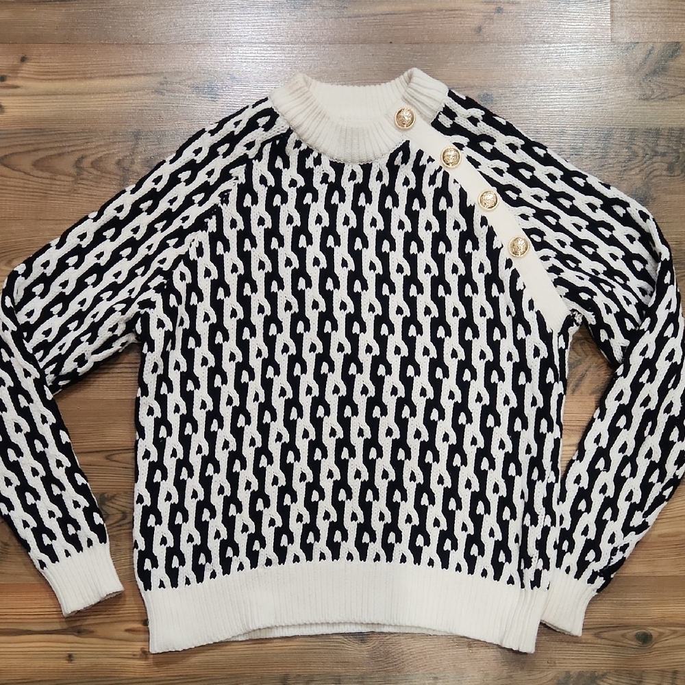 10 Crosby Derek Lam Knit Gold Button Rich Mom Mobwife Chic Luxury XSmall Europe - Picture 2 of 10